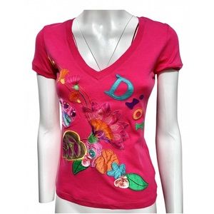 Vintage Christian Dior embellished pink top